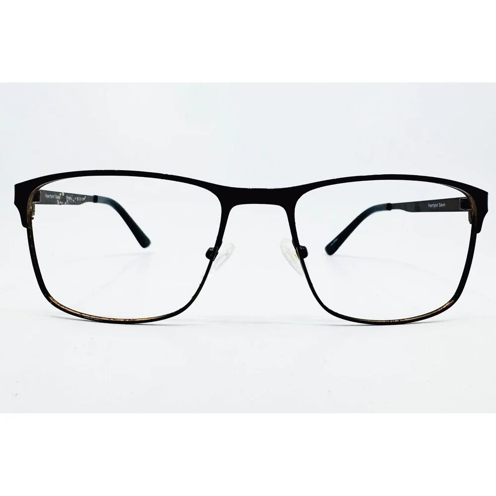 Heartland Gavin Eyeglasses Mens Brown Rectangular Metal Frames 55-19-140